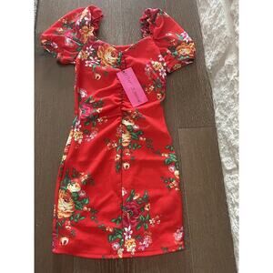 Betsey Johnson Cabbage Rose Printed Dress • Size XS New Nordstrom Mini Bodycon